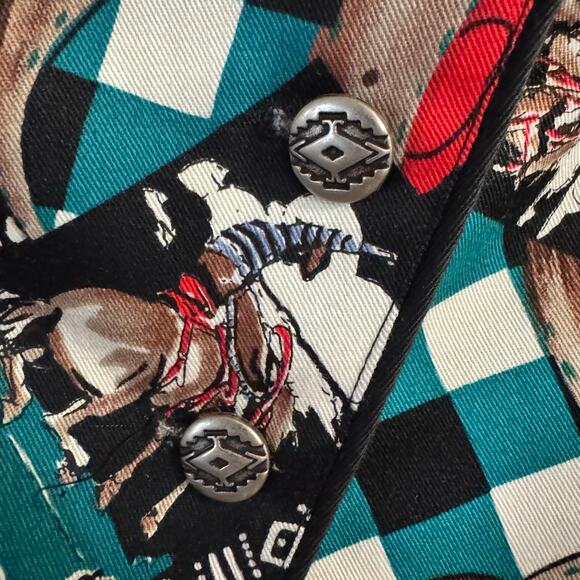 Vintage RoughRider Made in USA Western Cropped LS Top Shirt Small Cowgirl Rodeo - Picture 5 of 8